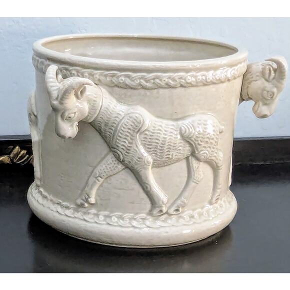 1977 Fitz & Floyd 3D Sculptural Ram Goat Cachepot Planter RARE